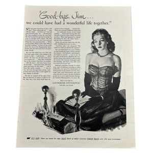 Vintage 1948 Listerine Mouthwash Toothpaste Print Ad Sexy Woman Goodbye Jim